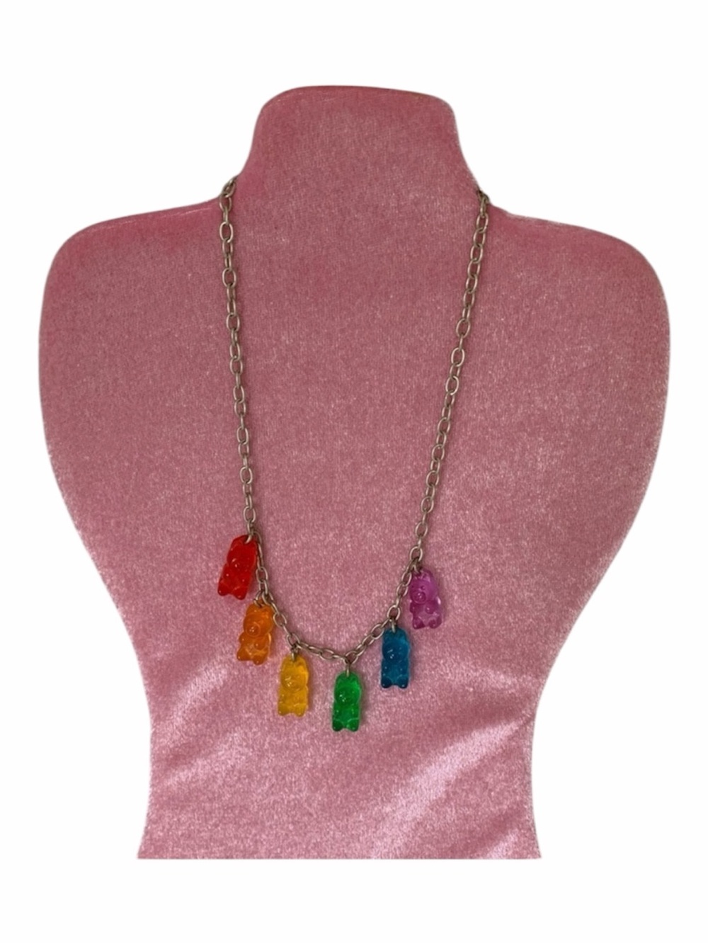 Girls Gummy Bear Necklace Child Size Red Orange Yellow Green Blue Purple Jewelry